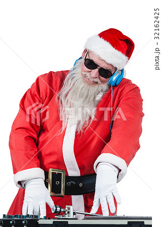 Santa claus playing a dj 32162425