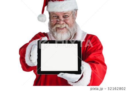 Portrait of santa claus showing digital tablet 32162802