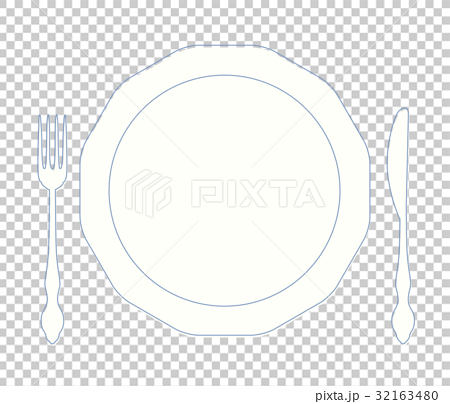Plate And Fork And Knife Stock Illustration