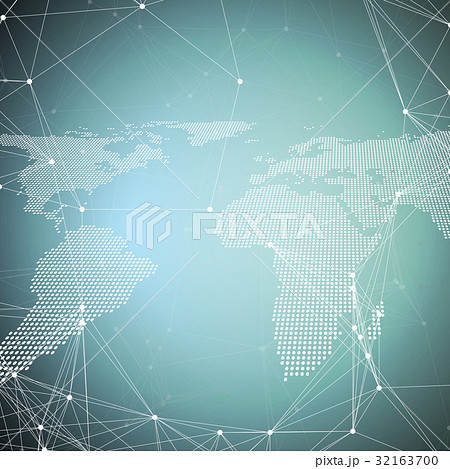 World map on blue. Global network connections World map on blue. Global network connections 32163700