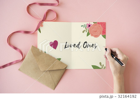 Love Fondness Flower Boarder Card Concept 32164192