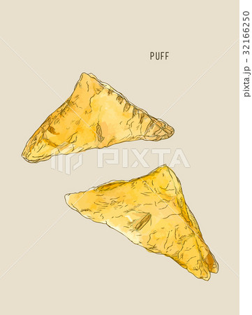 puff  pastry , hand drawn water color vector. 32166250