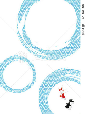 和紙の風合いを感じるイラスト 水辺の金魚 和紙の風合いを感じるイラスト 水辺の金魚 32168100