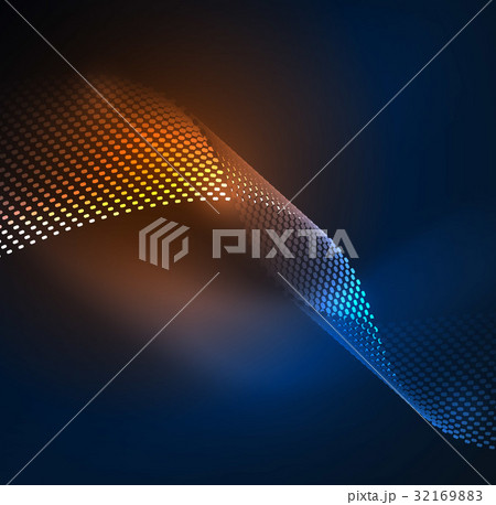 Glowing particles wave design template 32169883