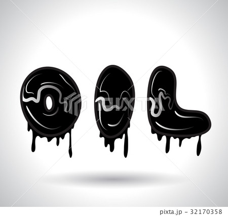 Illustration a word OIL made of dripping oil 32170358