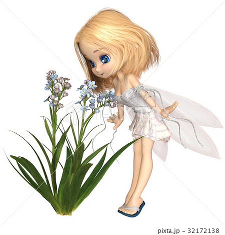 Cute Toon Blonde Forget-Me-Not Fairy Cute Toon Blonde Forget-Me-Not Fairy 32172138