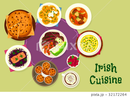 Irish cuisine icon for scandinavian food design 32172264