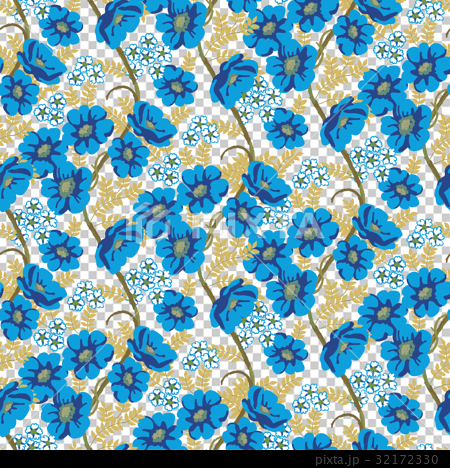 背景花卉圖案藍色 插圖素材 圖庫