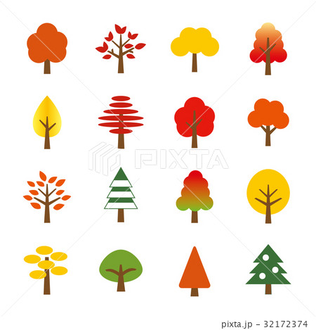 木　樹木　紅葉　アイコン 32172374