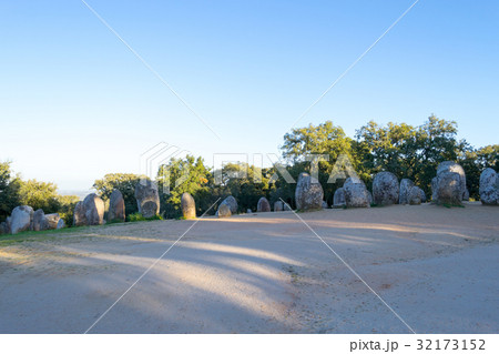 Menhirs in a cromlech close to Evora in Portugal 32173152