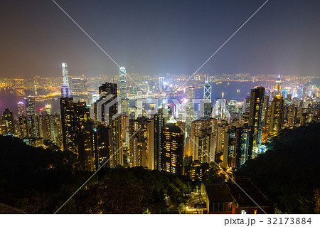 香港　ヴィクトリア・ピークからの夜景 32173884