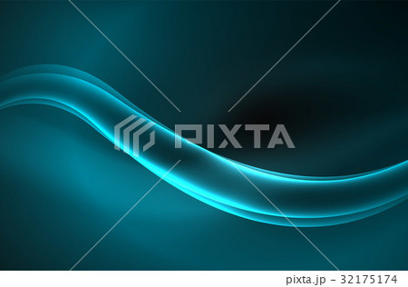 Vector glowing wave, smoke 32175174