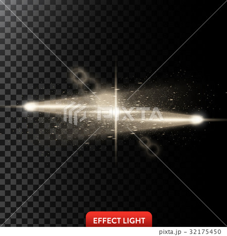Vector illustration of a two golden light rays 32175450