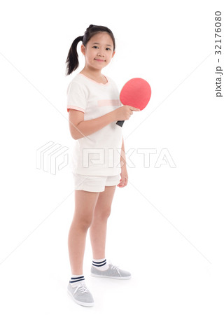 Beautiful Asian girl playing table tennis Beautiful Asian girl playing table tennis 32176080