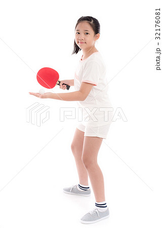 Beautiful Asian girl playing table tennis Beautiful Asian girl playing table tennis 32176081
