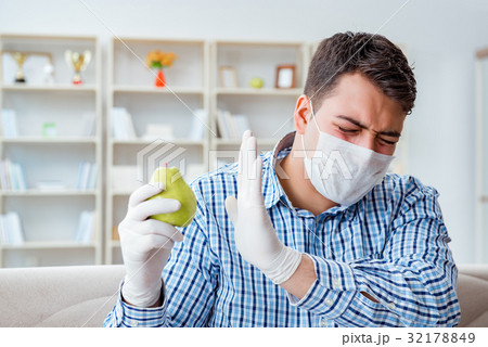 Man suffering from allergy - medical concept Man suffering from allergy - medical concept 32178849