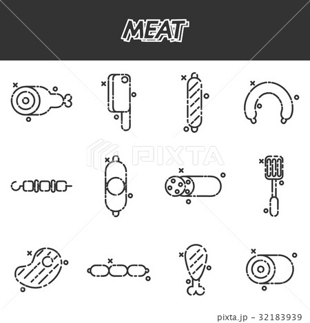 Meat cartoon concept icons 32183939