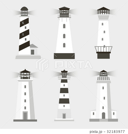 Vector set of cartoon flat lighthouses Vector set of cartoon flat lighthouses 32183977