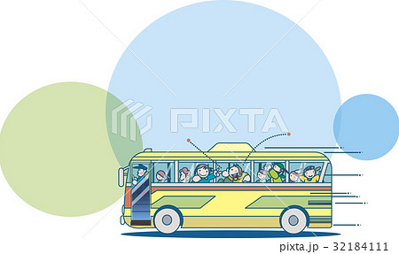 バス旅行のイラスト素材