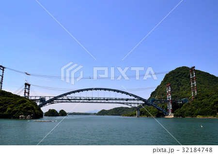 天草五橋 一号橋(天文橋)と新天文橋(仮称)建設中の風景 天草五橋 一号橋(天文橋)と新天文橋(仮称)建設中の風景 32184748