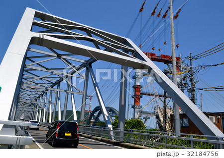 天草五橋　一号橋（天文橋）と新天文橋（仮称）建設中の風景 32184756