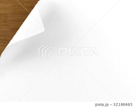 Curl page corner with wood background 32186665