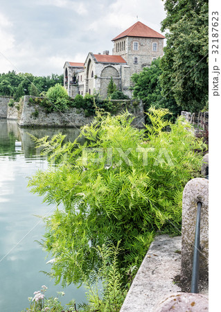 Beautiful castle in Tata, Hungary, fortress, lake 32187623