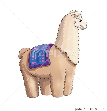 Fluffy lama cartoon illustration for kids Fluffy lama cartoon illustration for kids 32189853