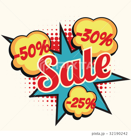 sale 50 30 25 percent discount comic book word 32190242