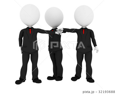 3d people in uniform putting hands together 32193688