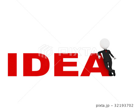 3d people and word "Idea" . The is a 3d render 3d people and word "Idea" . The is a 3d render 32193702