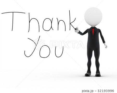 Businessman writting the word thank you 32193996
