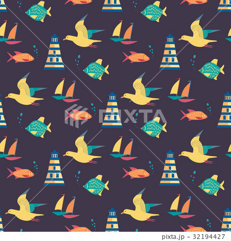 Maritime icons pattern Maritime icons pattern 32194427