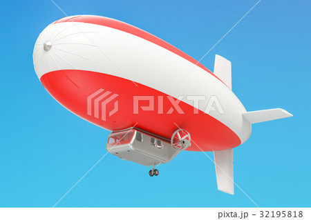 Airship or dirigible balloon with Austrian flag Airship or dirigible balloon with Austrian flag 32195818