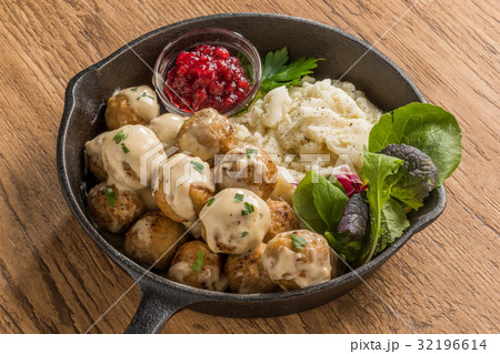 北欧風ミートボール Swedish Dish Meatballの写真素材