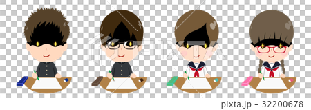テストを受ける学生 悪巧みのイラスト素材