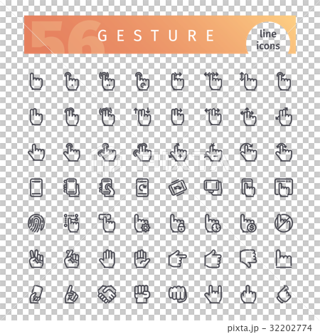 Gesture Line Icons Set 32202774