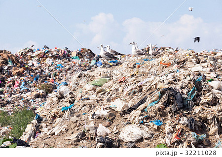 Landfill site. Garbage dump. 32211028