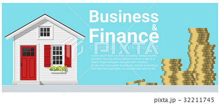 Finance concept background with a little house Finance concept background with a little house 32211745