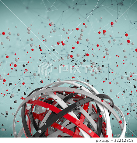 3d sphere of multicolored rings in cloud from 32212818