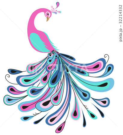 Peacock with colorful feathers 32214332