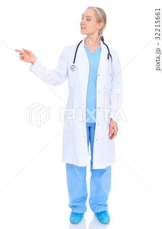 Smiling young nurse portrait isolated over white 32215661