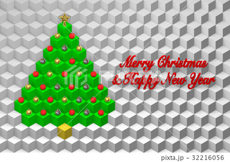 Merry Christmas Tree 3D 32216056