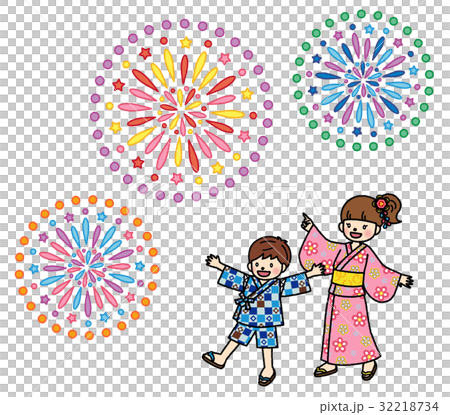 Yukata children's fireworks festival Yukata children's fireworks festival 32218734