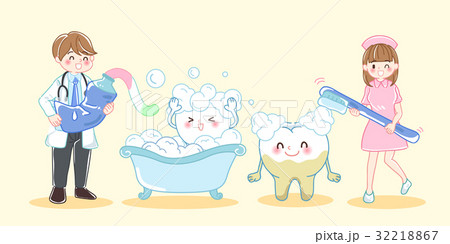 dentist brush tooth happily 32218867
