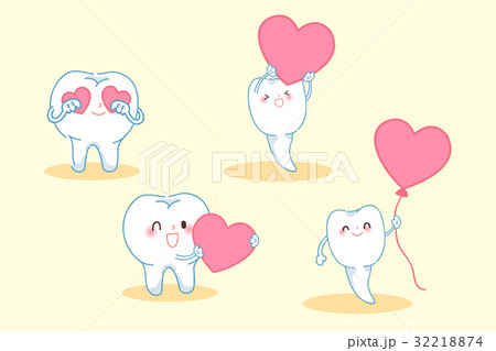 cartoon tooth with heart 32218874