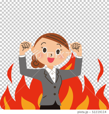 Burning female office worker 32219114