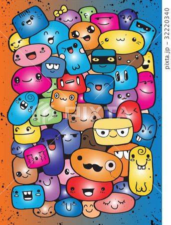 Funny cartoon faces. Vector clip art illustration Funny cartoon faces. Vector clip art illustration 32220340