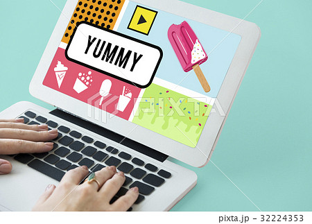 Sweet Delicious Yummy Tasty Food Dessert Snack Word Graphic 32224353