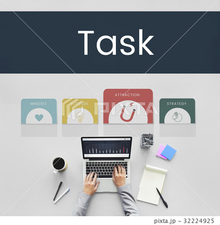 Hands working on laptop network graphic overlay background 32224925